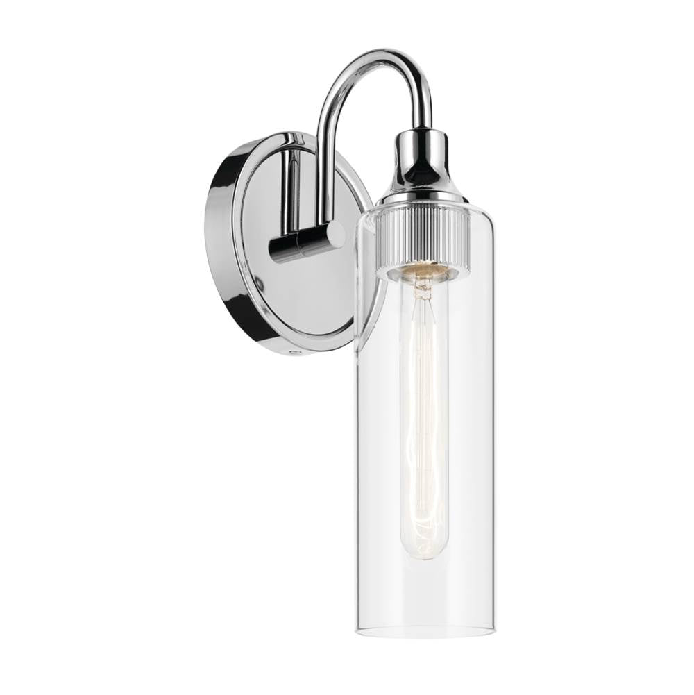 KICHLER 55209CH Kavi 13" 1-Light Wall Sconce with Clear Glass in Chrome