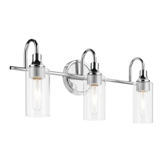 KICHLER 55211CH Kavi 23" 3-Light Vanity Light with Clear Glass in Chrome