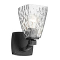 KICHLER 55214BKWTR Marant 9.5" 1-Light Wall Sconce With Clear Water Glass In Black