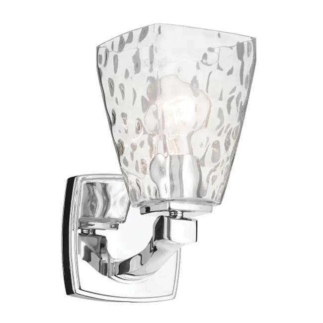 KICHLER 55214CHWTR Marant 9.5" 1-Light Wall Sconce With Clear Water Glass In Chrome