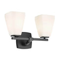 KICHLER 55215BK Marant 14.25" 2-Light Vanity Light With Opal Glass In Black