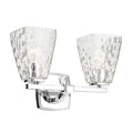 KICHLER 55215CHWTR Marant 14.25" 2-Light Vanity Light With Clear Water Glass In Chrome