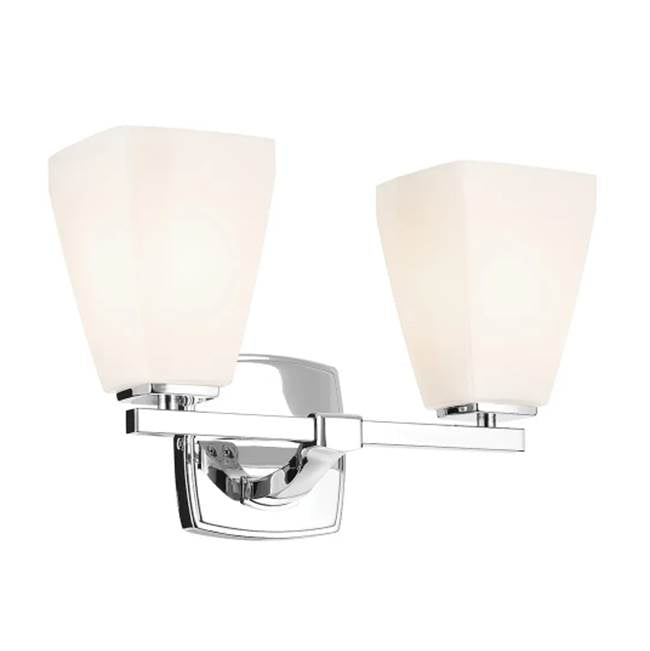 KICHLER 55215CH Marant 14.25" 2-Light Vanity Light With Opal Glass In Chrome