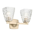 KICHLER 55215CPZWTR Marant 14.25" 2-Light Vanity Light With Clear Water Glass In Champagne Bronze