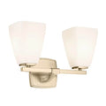 KICHLER 55215CPZ Marant 14.25" 2-Light Vanity Light With Opal Glass In Champagne Bronze