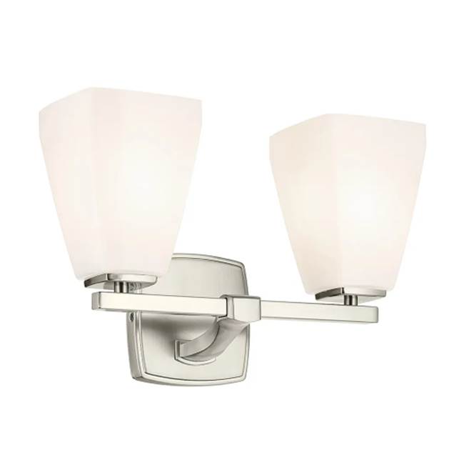 KICHLER 55215NI Marant 14.25" 2-Light Vanity Light With Opal Glass In Brushed Nickel