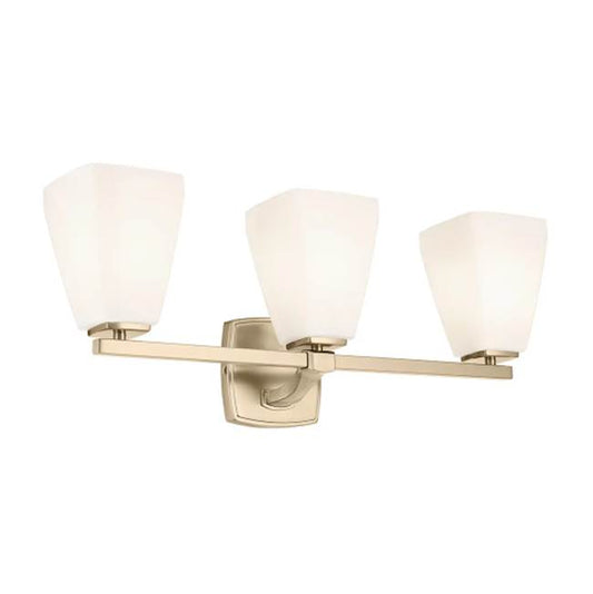 KICHLER 55216CPZ Marant 23.75" 3-Light Vanity Light with Opal Glass in Champagne Bronze