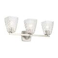 KICHLER 55216NIWTR Marant 23.75" 3-Light Vanity Light With Clear Water Glass In Brushed Nickel