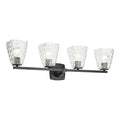 KICHLER 55217BKWTR Marant 33.25" 4-Light Vanity Light With Clear Water Glass In Black