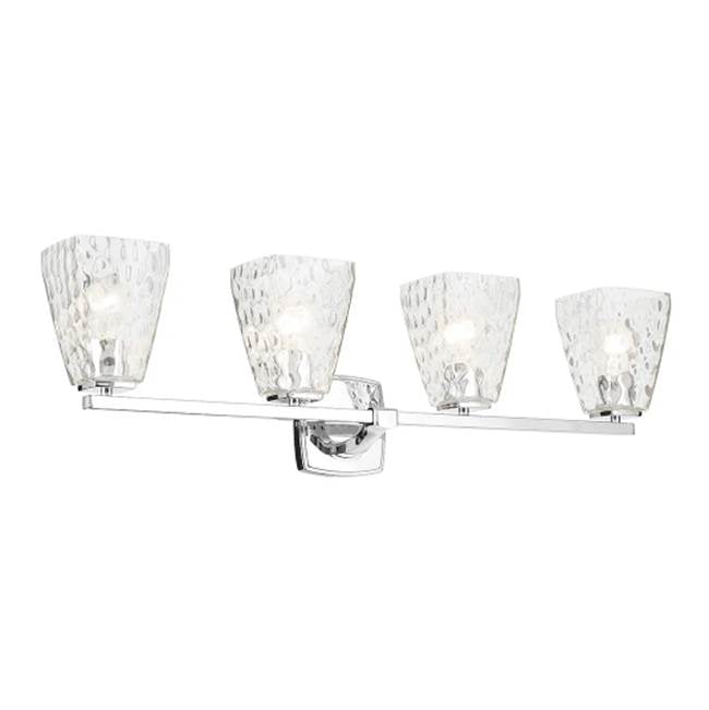 KICHLER 55217CHWTR Marant 33.25" 4-Light Vanity Light With Clear Water Glass In Chrome