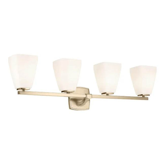 KICHLER 55217CPZ Marant 33.25" 4-Light Vanity Light with Opal Glass in Champagne Bronze