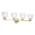 KICHLER 55217CPZWTR Marant 33.25" 4-Light Vanity Light With Clear Water Glass In Champagne Bronze
