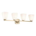 KICHLER 55217CPZ Marant 33.25" 4-Light Vanity Light With Opal Glass In Champagne Bronze