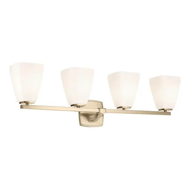 KICHLER 55217CPZ Marant 33.25" 4-Light Vanity Light With Opal Glass In Champagne Bronze