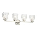 KICHLER 55217NIWTR Marant 33.25" 4-Light Vanity Light With Clear Water Glass In Brushed Nickel