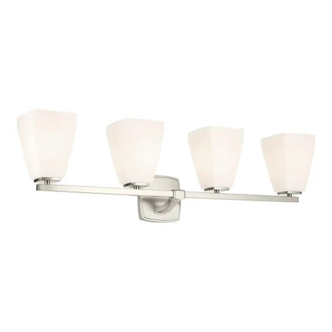 KICHLER 55217NI Marant 33.25" 4-Light Vanity Light With Opal Glass In Brushed Nickel