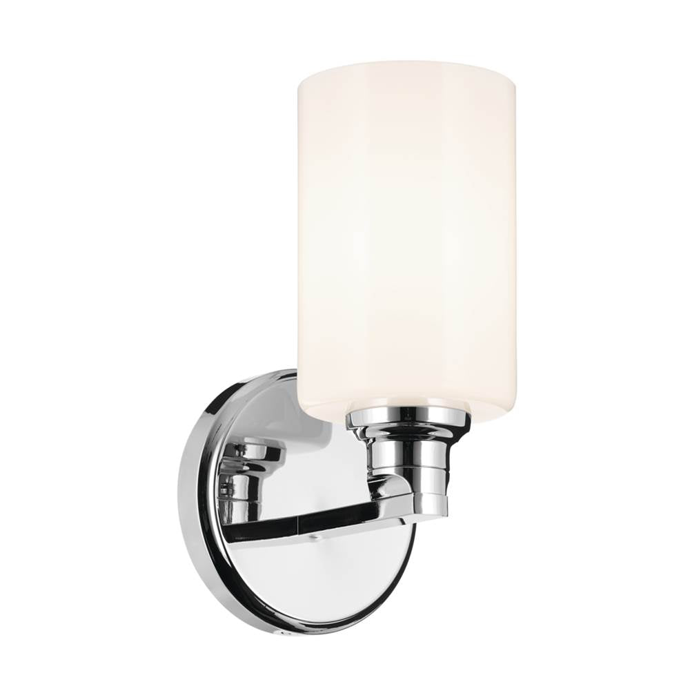 KICHLER 55224CH Gioe 9.5" 1-Light Wall Sconce with Opal Glass in Chrome