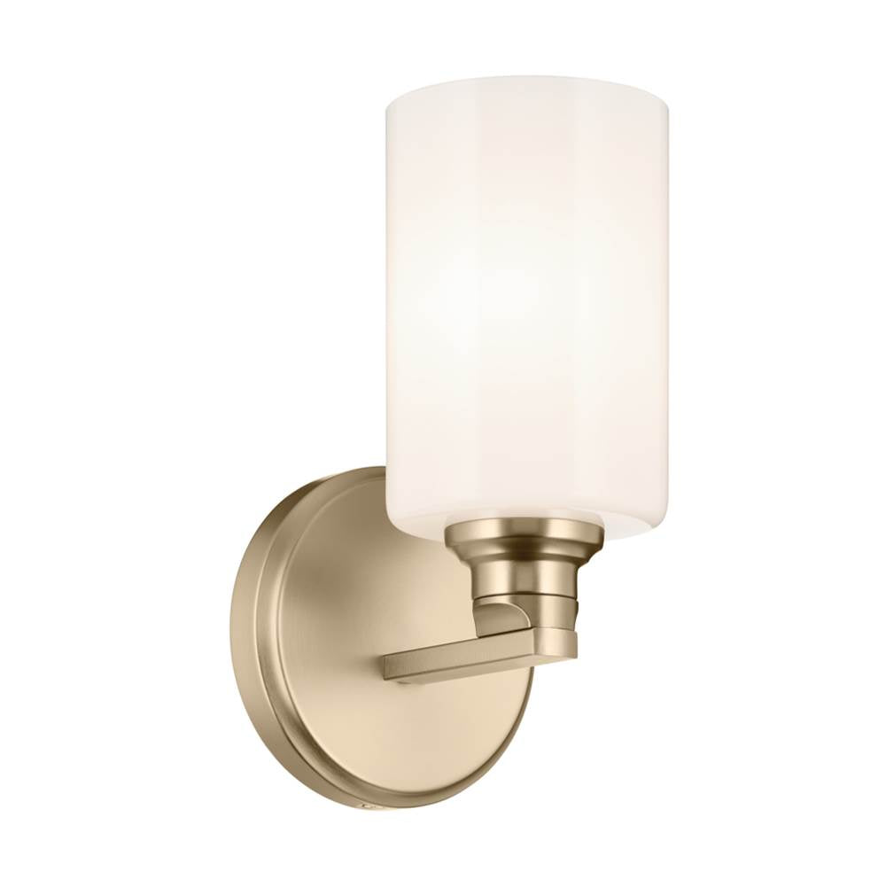 KICHLER 55224CPZ Gioe 9.5" 1-Light Wall Sconce with Opal Glass in Champagne Bronze