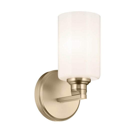 KICHLER 55224CPZ Gioe 9.5" 1-Light Wall Sconce with Opal Glass in Champagne Bronze