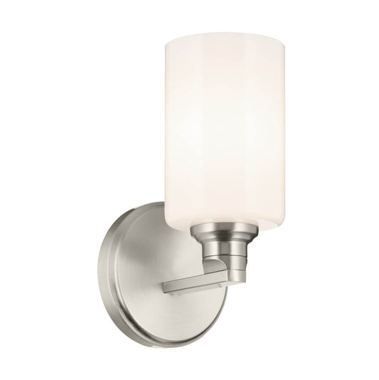 KICHLER 55224NI Gioe 9.5" 1-Light Wall Sconce with Opal Glass in Brushed Nickel