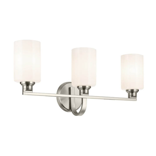 KICHLER 55226NI Gioe 24.25" 3-Light Vanity Light with Opal Glass in Brushed Nickel