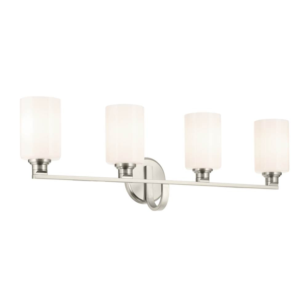 KICHLER 55227NI Gioe 32.25" 4-Light Vanity Light with Opal Glass in Brushed Nickel