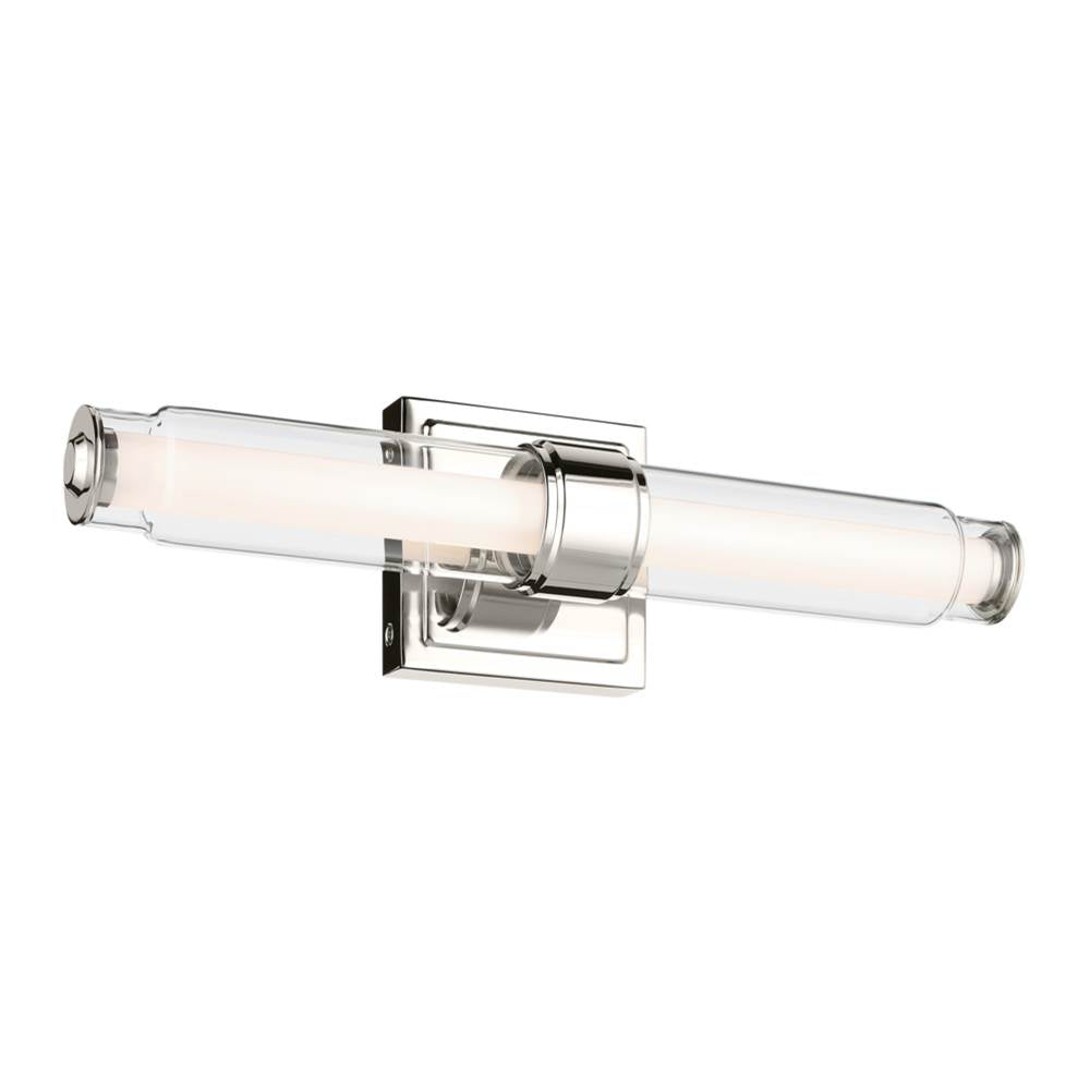 KICHLER 55237PNLED Laurene 18.5" Linear Bath Bar Small LED with Clear Glass in Chrome
