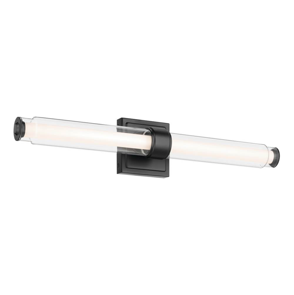 KICHLER 55238BKLED Laurene 26.5" Linear Bath Bar Medium LED with Clear Glass in Black
