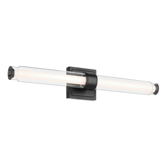 KICHLER 55238BKLED Laurene 26.5" Linear Bath Bar Medium LED with Clear Glass in Black