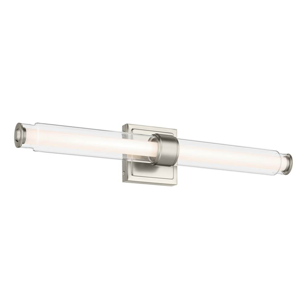 KICHLER 55238NILED Laurene 26.5" Linear Bath Bar Medium LED with Clear Glass in Brushed Nickel