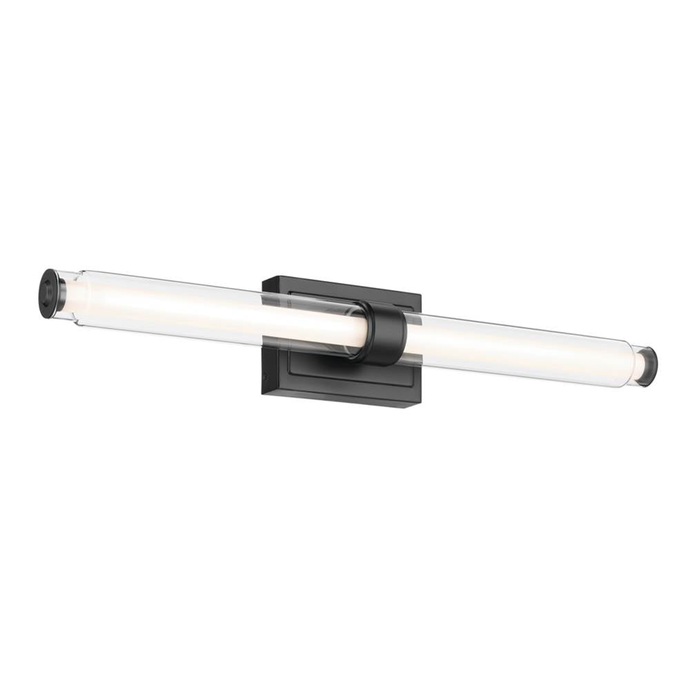 KICHLER 55239BKLED Laurene 31" Linear Bath Bar Large LED with Clear Glass in Black