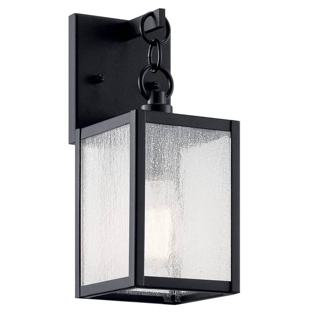 KICHLER 59005BKT Lahden 12.25" 1 Light Outdoor Wall Light with Clear Seeded Glass in Textured Black
