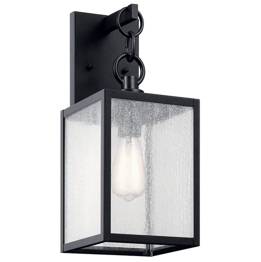 KICHLER 59006BKT Lahden 17" 1 Light Outdoor Wall Light with Clear Seeded Glass in Textured Black