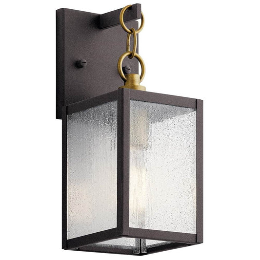 KICHLER 59006WZC Lahden 16.75" 1 Light Outdoor Wall Light with Clear Seeded Glass in Weathered Zinc
