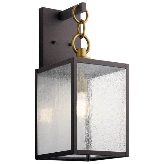 KICHLER 59007WZC Lahden 21.75" 1 Light Outdoor Wall Light with Clear Seeded Glass in Weathered Zinc