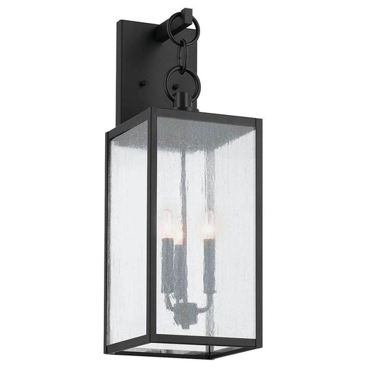 KICHLER 59009BKT Lahden 26" 3 Light Outdoor Wall Light with Clear Seeded Glass in Textured Black