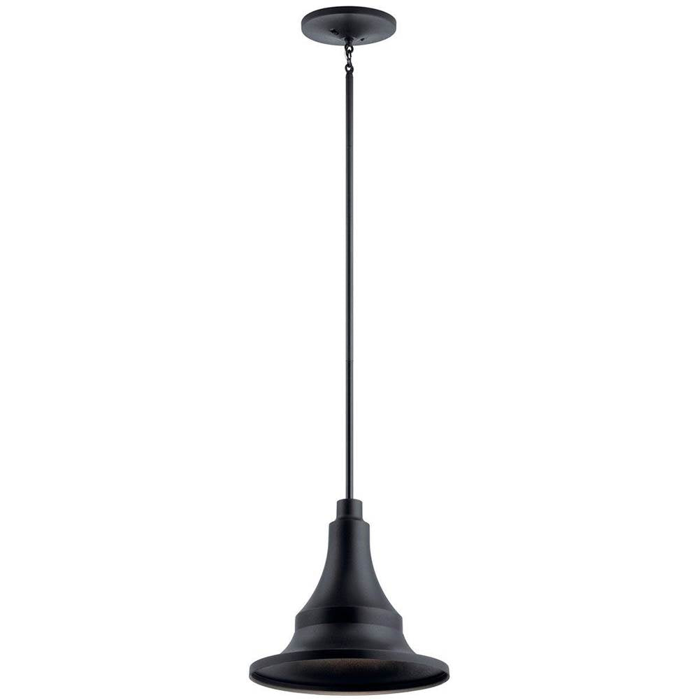 KICHLER 59058BKT Hampshire 16.75 inch 1 Light Large Outdoor Pendant/Semi Flush in Textured Black