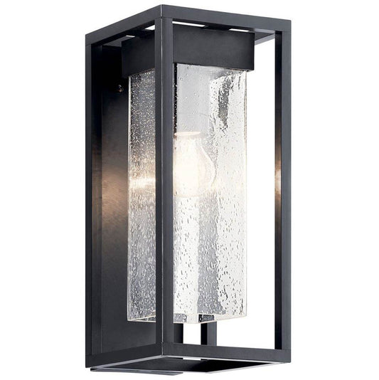 KICHLER 59061BSL Mercer 16 inch 1 Light Outdoor Wall Light with Clear Seeded Glass in Black Finish