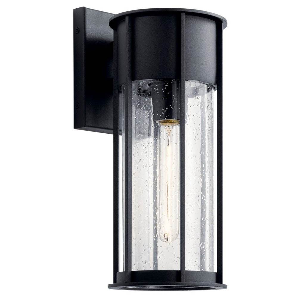 KICHLER 59080BKT Camillo 15" 1 Light Wall Light with Clear Seeded Glass Black
