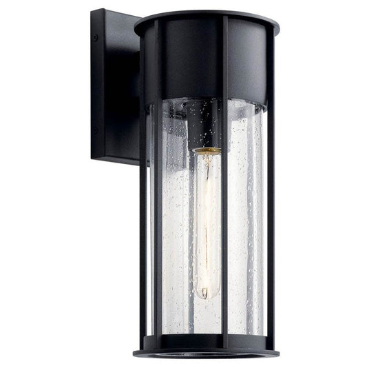KICHLER 59080BKT Camillo 15" 1 Light Wall Light with Clear Seeded Glass Black