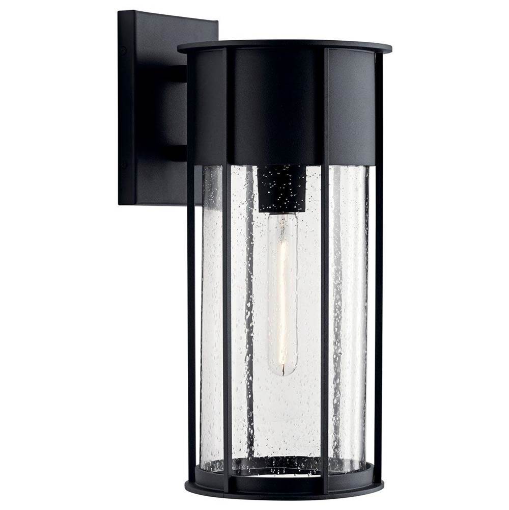 KICHLER 59081BKT Camillo 18" 1 Light Wall Light with Clear Seeded Glass Black