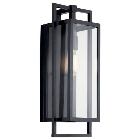 KICHLER 59087BK Goson 20" 1 Light Wall Light with Clear Glass Black