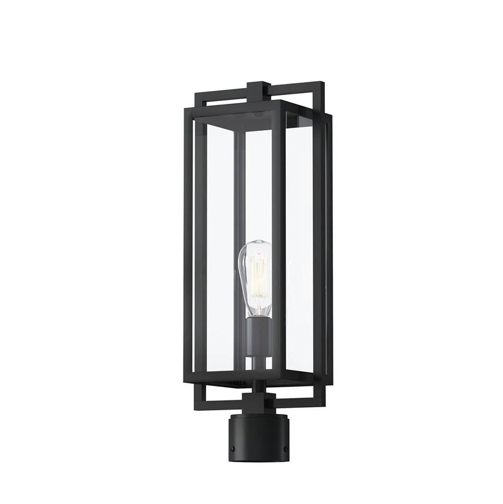 KICHLER 59088BK Goson 20" 1 Light Post Light with Clear Glass Black