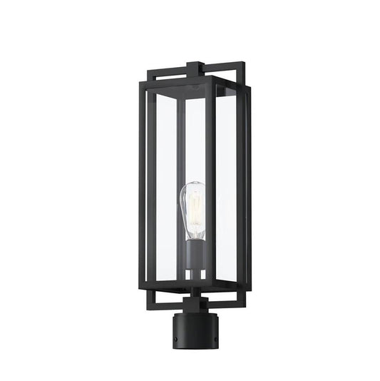 KICHLER 59088BK Goson 20" 1 Light Post Light with Clear Glass Black