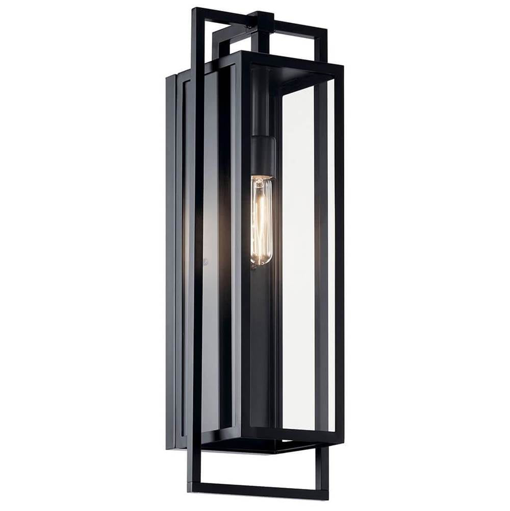 KICHLER 59089BK Goson 24" 1 Light Wall Light with Clear Glass in Black