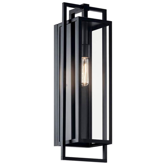 KICHLER 59089BK Goson 24" 1 Light Wall Light with Clear Glass in Black