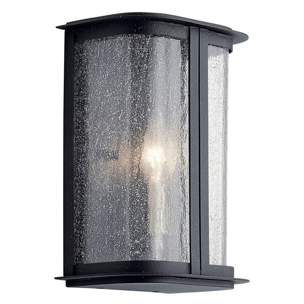 KICHLER 59090DBK Timmin 10" 1 Light Wall Light with Clear Seeded Glass Distressed Black