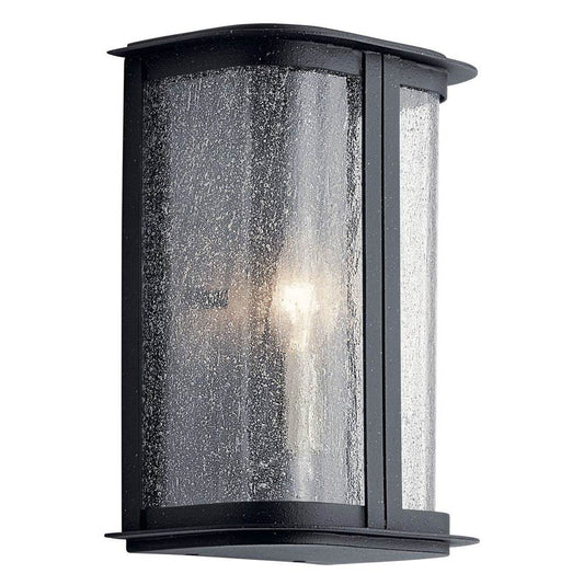 KICHLER 59090DBK Timmin 10" 1 Light Wall Light with Clear Seeded Glass Distressed Black