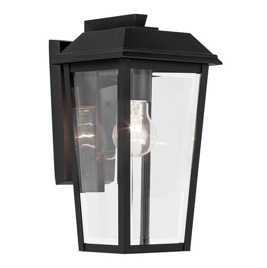 KICHLER 59118BKT Mathus 13 inch 1 Light Outdoor Wall Light with Clear Glass in Textured Black