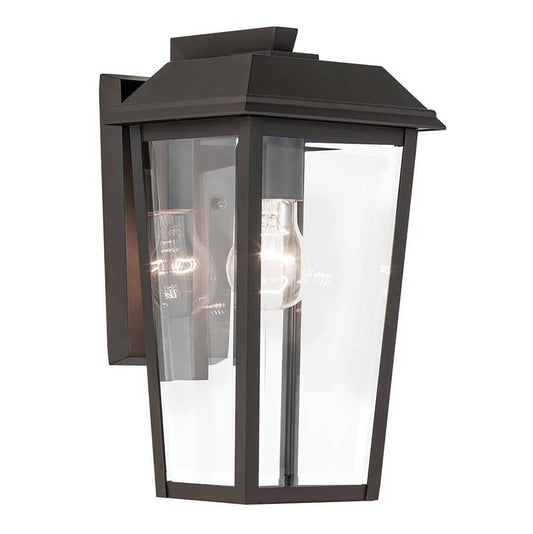 KICHLER 59118OZ Mathus 13 inch 1 Light Outdoor Wall Light with Clear Glass in Olde Bronze